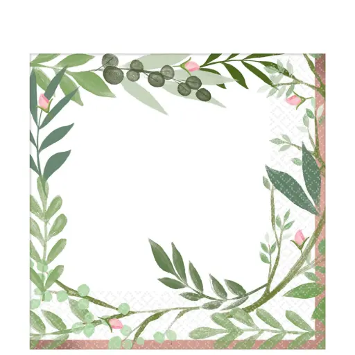 [512143] Love And Leaves Lunch Napkins 16pcs