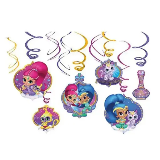 [9902166] Shimmer and Shine Swirl Decoration 6pcs