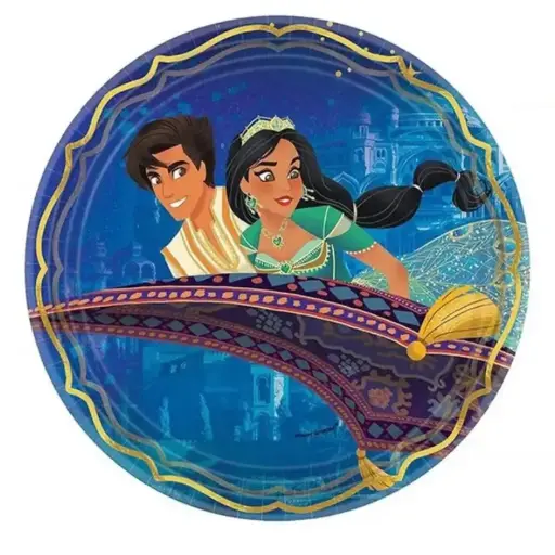 [552383] Disney Aladdin Round Paper Plates 9in, 8pcs