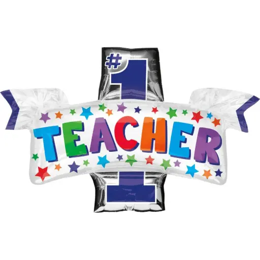 [3933901] #1 Teacher SuperShape Foil Balloon 96x66cm