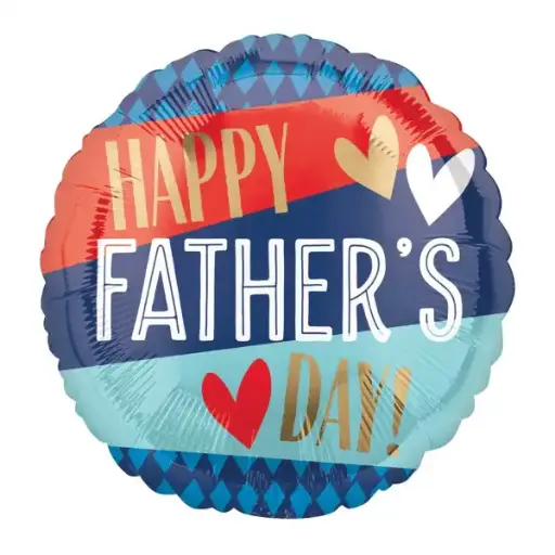 [4095101] Happy Father’s Day Stripes & Argyle Foil Balloon 17in