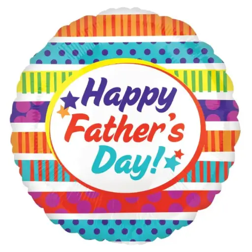 [28105] Father’s Day Stripes & Dots Foil Balloon 21IN