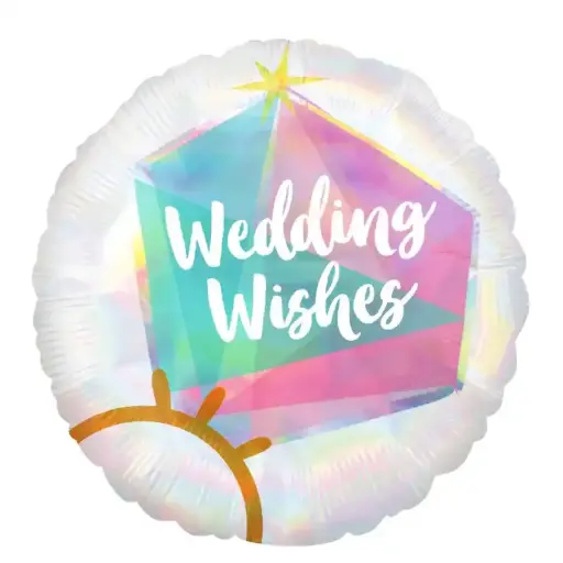 [4176901] Wedding Ring Iridescent Foil Balloon – 18 inch