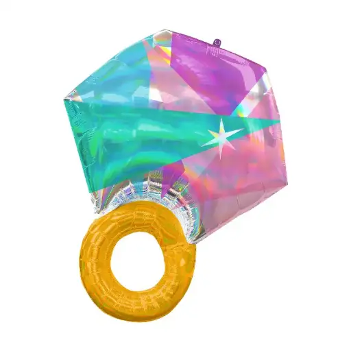 [4154501] Wedding Ring Iridescent Foil Balloon – 55 x 68cm