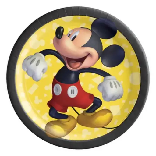 [542480] Disney Mickey Mouse Forever Paper Round Plates 7in, 8pcs