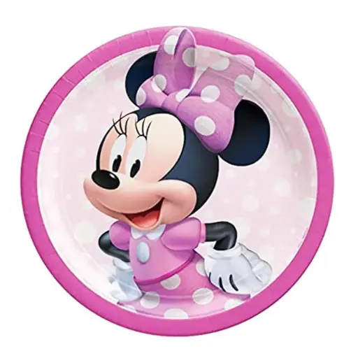 [552492] Minnie Mouse Forever Round Paper Plates 9in, 8pcs