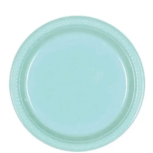 [43030.121] Egg Blue Plastic Plate 7 Inch - 20 Pcs