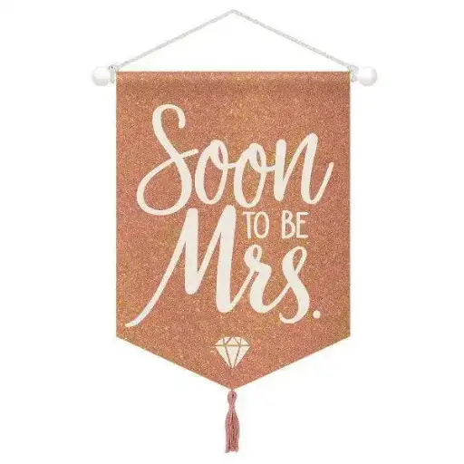 [242757] Blush Wedding Canvas Hanging Sign Decoration
