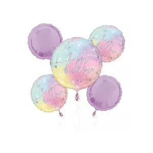 [4299501] Happy Birthday Luminous Balloon Bouquet 5pcs 