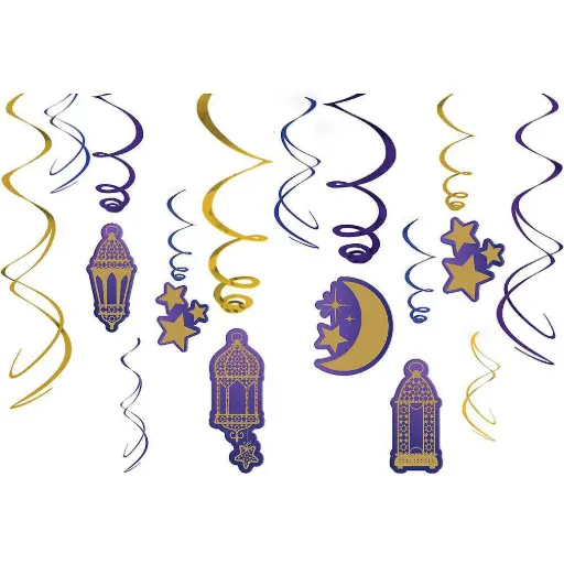 [00034028/670861] EID Value Pack Foil Swirl Decorations12 pcs