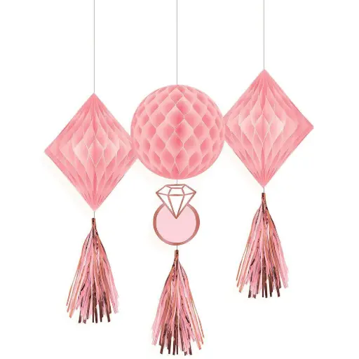 [292297] Blush Wedding Honeycomb Decoration