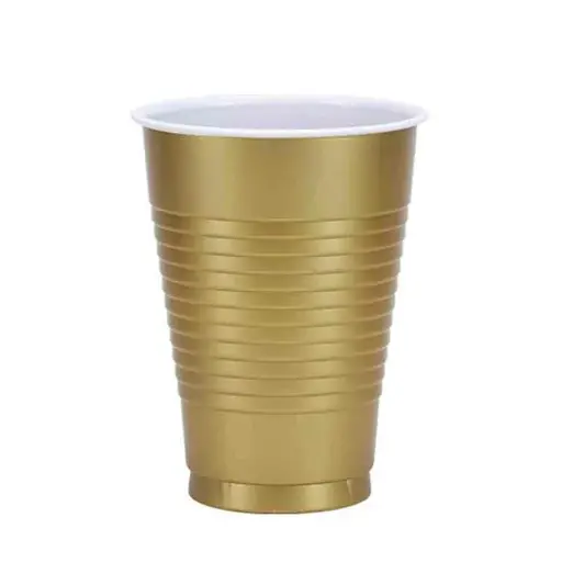 [43001.19] Gold Plastic Cups 12oz, 20pcs