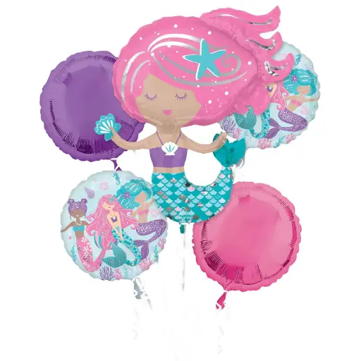 [4289001] Shimmering Mermaid Balloon Bouquet 5pcs