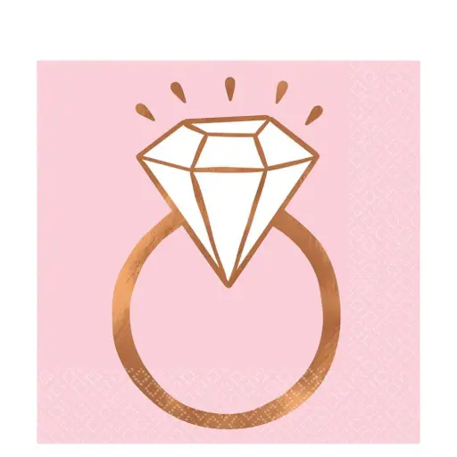 [5172297] Blush Wedding Hot Stamped Lunch Napkins 16pcs