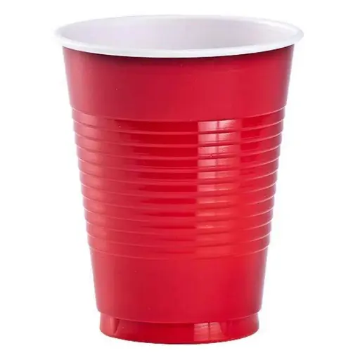 [43001.40] Apple Red Plastic Cups 12oz, 20pcs