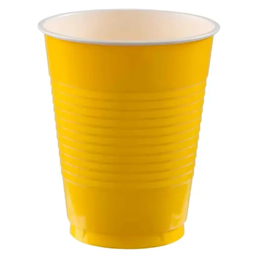 [43001.09] Yellow Sunshine Plastic Cups 12oz, 20pcs