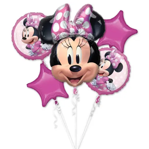 [4070601] Minnie Mouse Forever Balloon Bouquet 5pcs