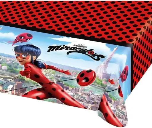 [9902876] Miraculous Plastic Table Cover 180 x 120cm