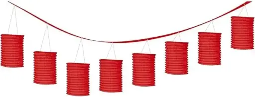 [22055.4] Red Paper Lantern Garland 12ft 