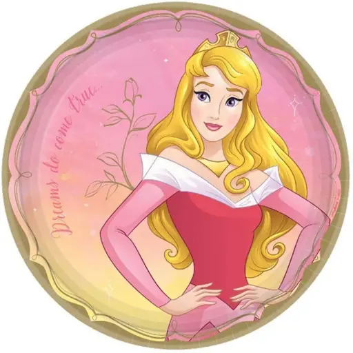 [552382AM] Disney Aurora Paper Plates 9in, 8pcs