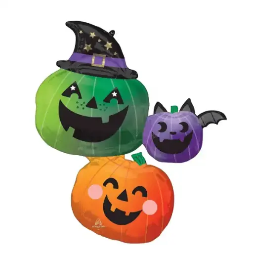 [4482101] Fun & Spooky Pumpkin Stacker Halloween Foil Balloon 73x83cm