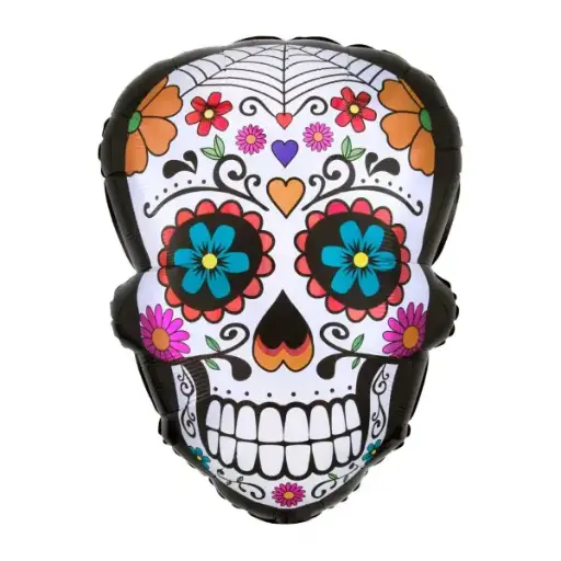 [3590001] Sugar Skull SuperShape Halloween Balloon 45x60cm