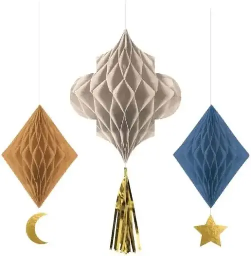 [48878] Honeycomb Ball Hanging Decoration 3 pcs