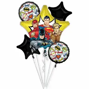 [4072101] Justice League Balloon Bouquet – 5 pcs