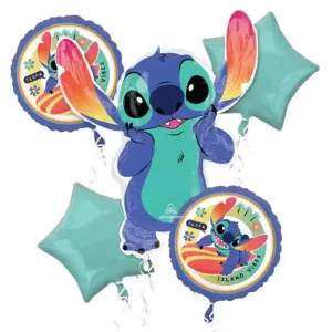 [4661501] Stitch Supershape Foil Balloon Bouquet – 5pc