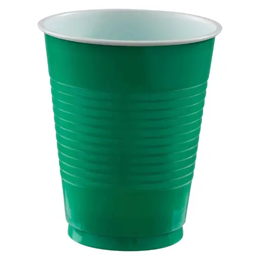 [43001.03] Festive Green Plastic Cups 20pcs