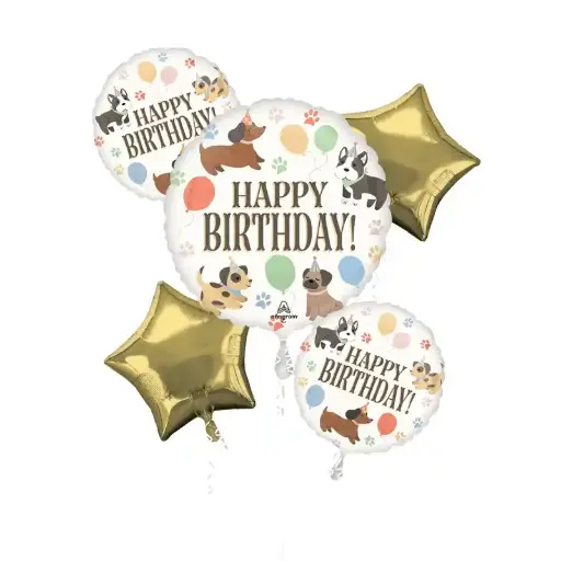 [4655701] Pawsome Party Balloon Bouquet 5pcs