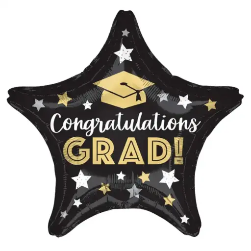 [4420901] CONGRATULATIONS GRAD STARS FOIL BALLOON