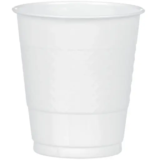 [43036.08] White Plastic Plastic Cups 12oz, 20pcs