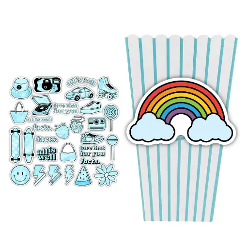 [34396] Popcorn Cups With Customised Labels 5cm x 5cm 