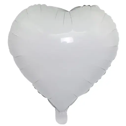 [100000012751] White Heart-Shaped Foil Balloon 18 Inch
