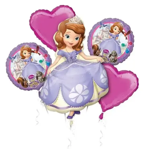 [T-016] Sofia the first Balloon Bouquet 5pcs