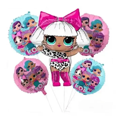 [T-124] Surprise! Helium Inflated Balloon Bouquets 5pcs