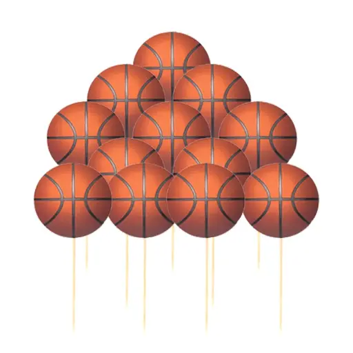 [56079] Basketball Cake Topper Set 12 pcs