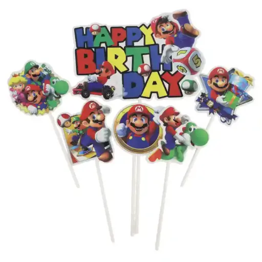 [56595] Super Mario Cake Topper Set 6 pcs