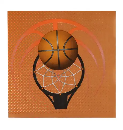 [56069] Basketball Party Paper Napkins - 16 pcs