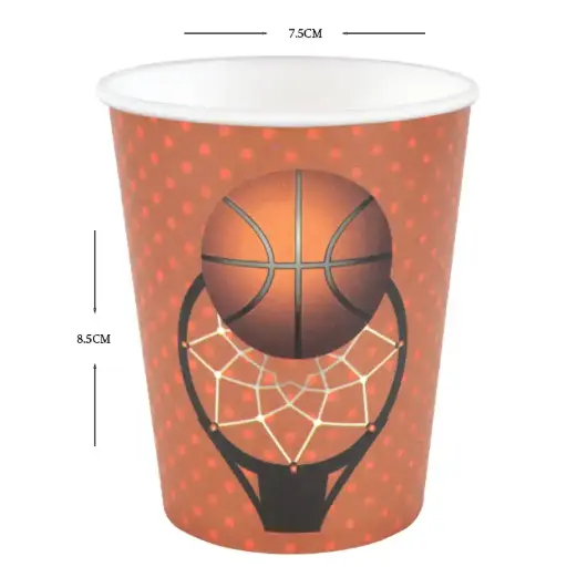 [56075] Basketball Party Paper Cups - 8 pcs