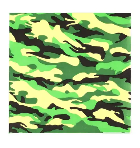 [56189] Camouflage Army Print Party Paper Napkins – 20 Pcs