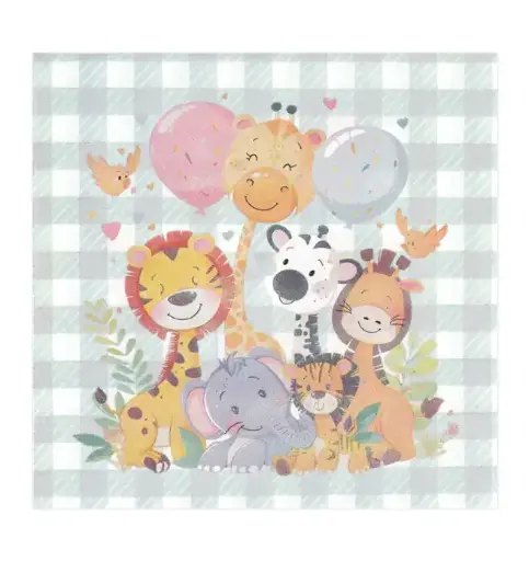 [56360] Jungle Animals Safari Party Paper Napkins – 20 Pcs