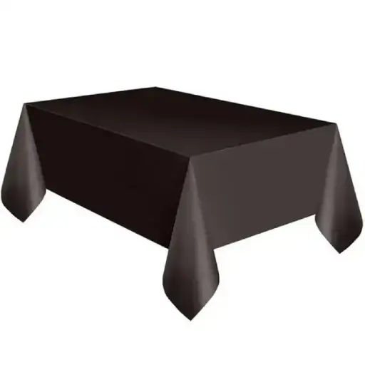 [56423] Jet Black Plastic Table cover - 54 x 108 in
