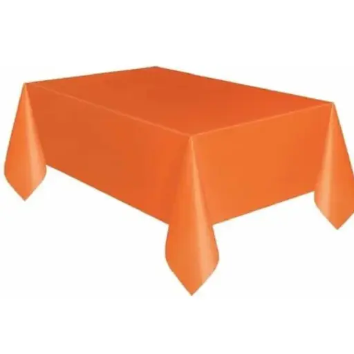 [56432] Orange Plastic Rectangular Table Cover 54 x 108 in