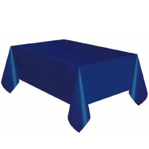 [56449] Dark Blue Plastic Rectangular Table Cover 54 x 108 in