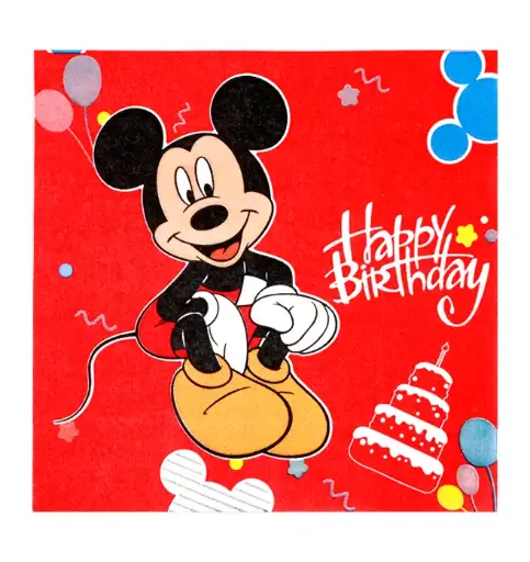 [56043] Mickey Mouse Happy Birthday Paper Napkins – 20 Pcs