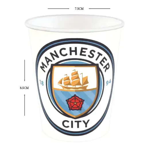 [56286] Manchester City Party Paper Cups - 8 pcs