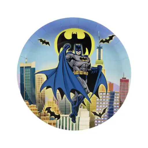 [56053] Batman Party Paper Plates – 7 Inch, 10 Pcs