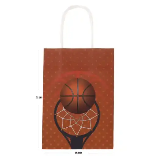 [56077] Basketball Party Bag – Sports Theme Paper Bag - 6 pcs